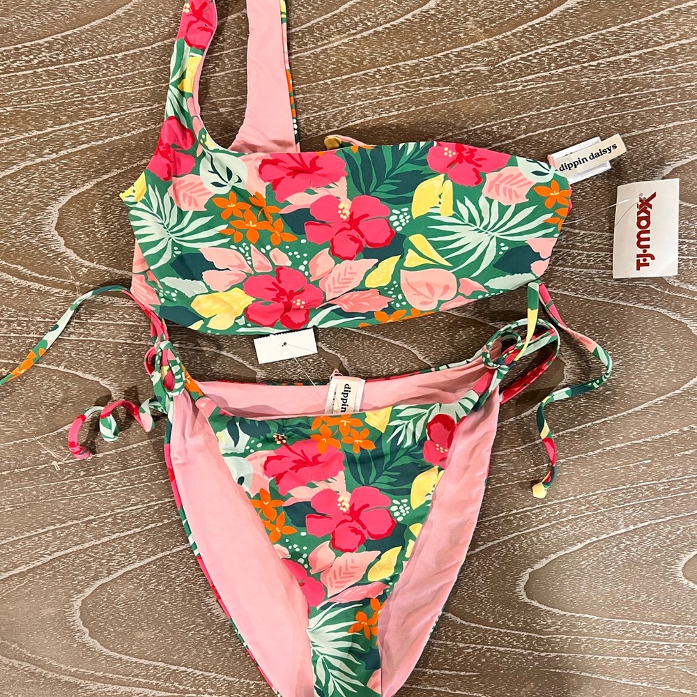 Dippin' Daisy's Pink and Green Floral Bikini